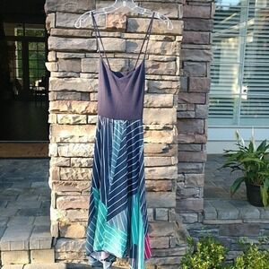 𝅺GAP Multi Stripe Cami Tank Handkerchief Dress